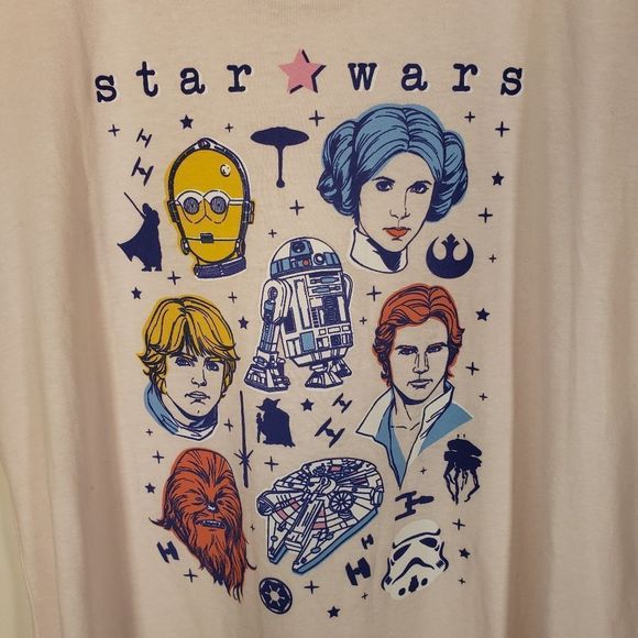 Star Wars Light Pink Short Sleeve Graphic Tee Size L - Picture 2 of 6
